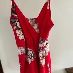 NEW red floral romper